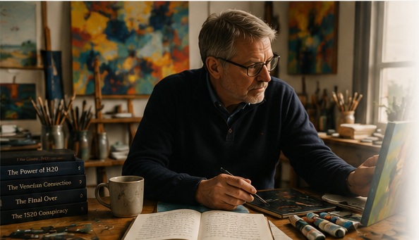 CJ Lemmon working in his studio
