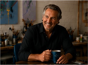 Craig J. Lemmon seated in his studio